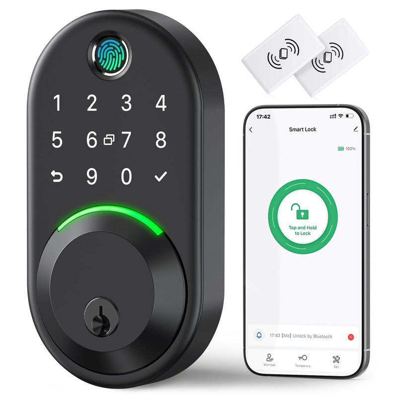 Smart Deadbolt Door Lock with Keypad:Yamiry Fingerprint Keyless Entry