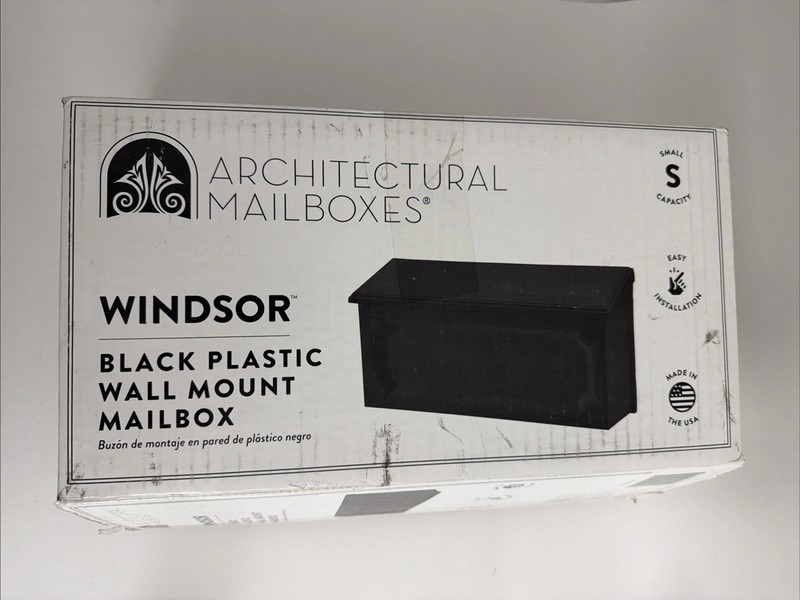 Windsor Mailbox Small Capacity Plastic Wall Mount Black