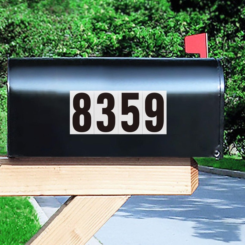 Reflective Self-Adhesive House Numbers - 120 PCS 2" Mailbox & Trash Can Stickers gallery