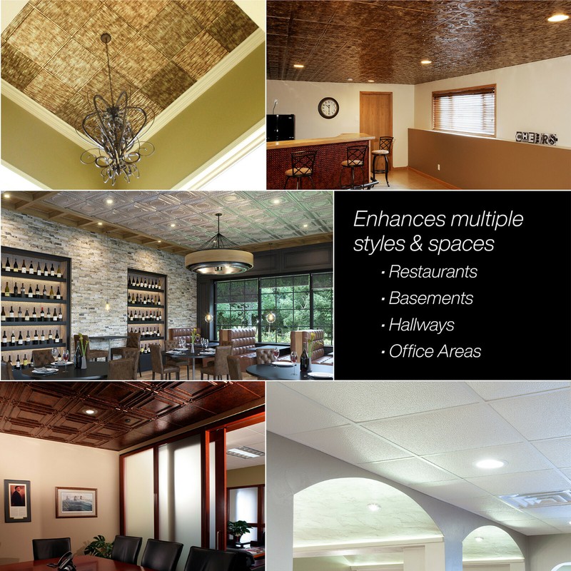 Fasade - 2ft x 2ft Traditional Style #4 Lay In Ceiling Tile/Panels (5 Pack) gallery