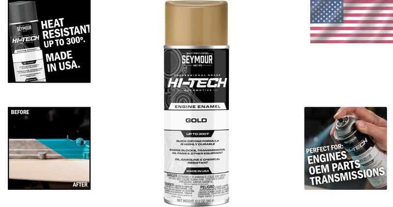 12oz Hi-Tech Engine Spray Paint, Universal Gold - Protects & Restores OEM Color gallery