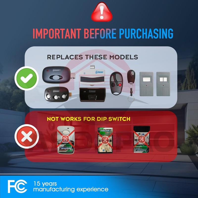 2x Garage Door Remote for Linear Megacode MCT-3 DNT00089 LD033 LD050 (3 Button) gallery
