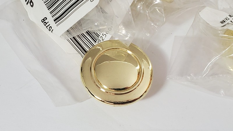 Cabinet Knobs Round Bright Brass 256BP Allison Brand QTY of 12 New in Package gallery