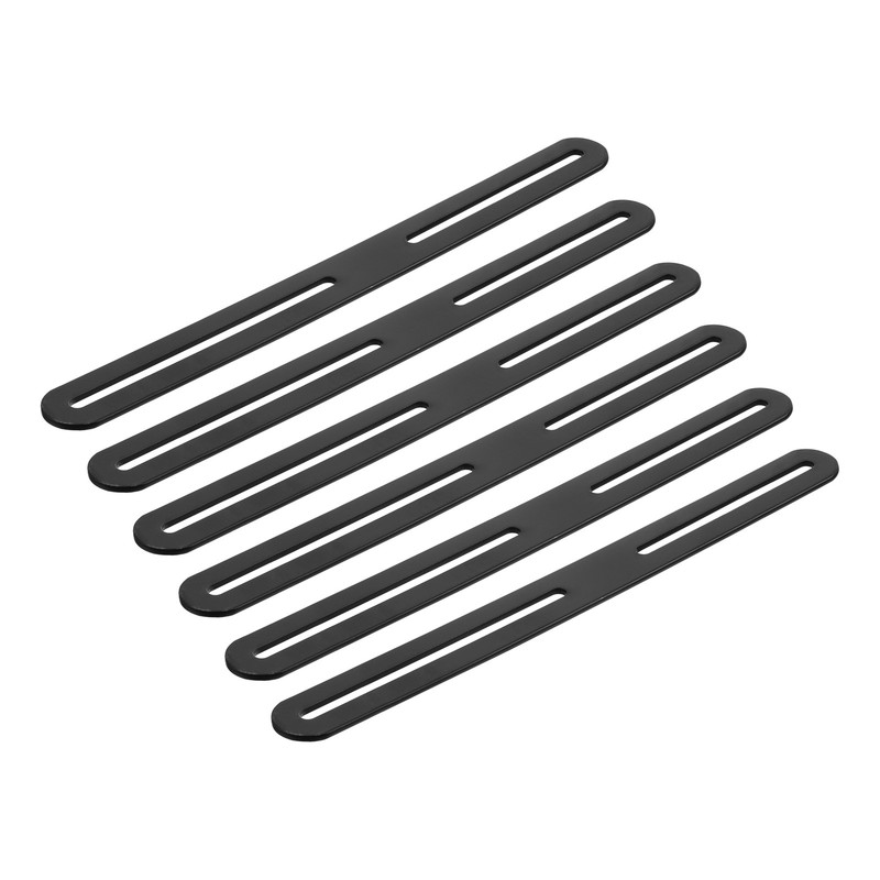 6Pcs 11.02 x 0.94 Inch Adjustable Flat Mending Plate Support with Slot, Black