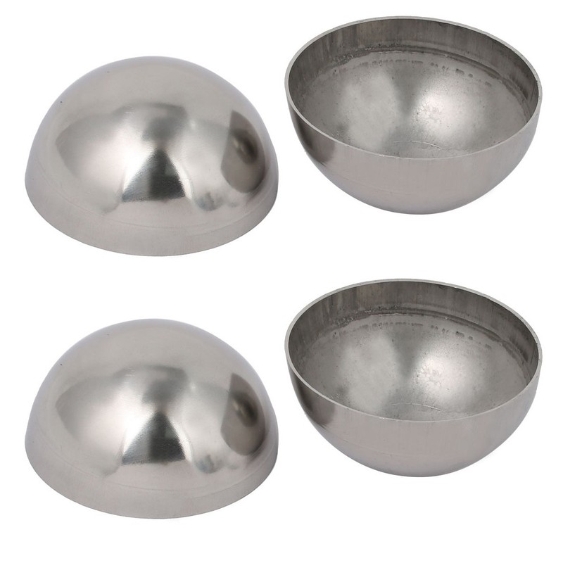 4pcs 304 Stainless Steel Hollow Half Round Railing Ball 63mm OD 1mm Thickness