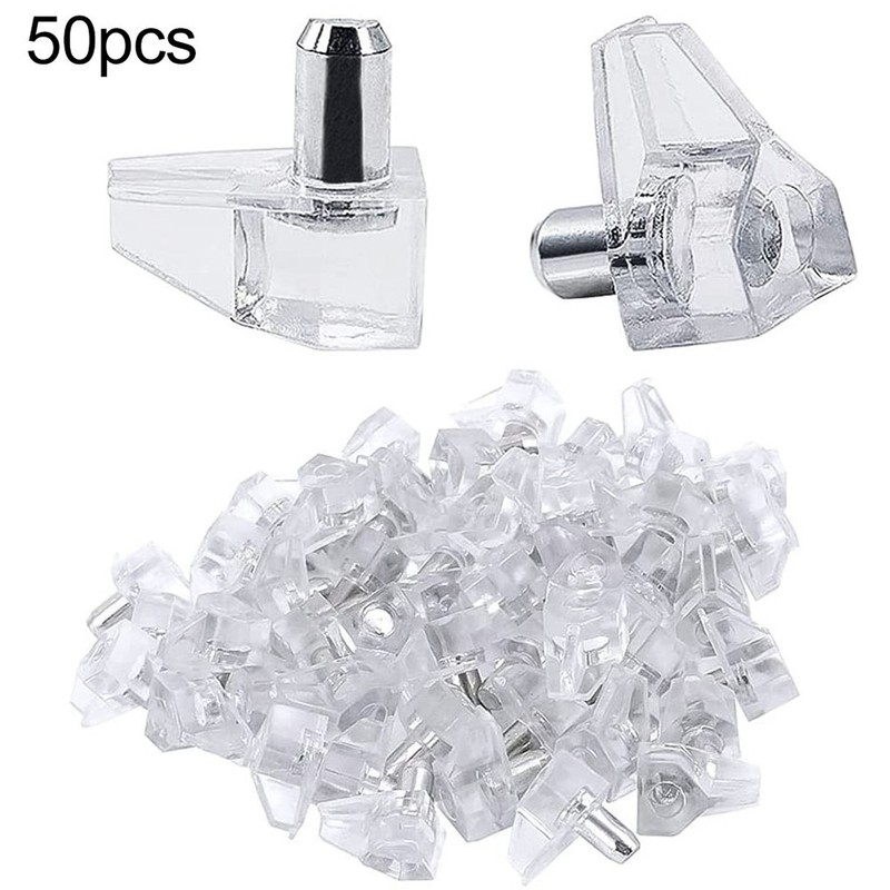 Plastic Bracket Shelf Support Set Transparent 50 Piece 5mm Carbint Shelf Support gallery