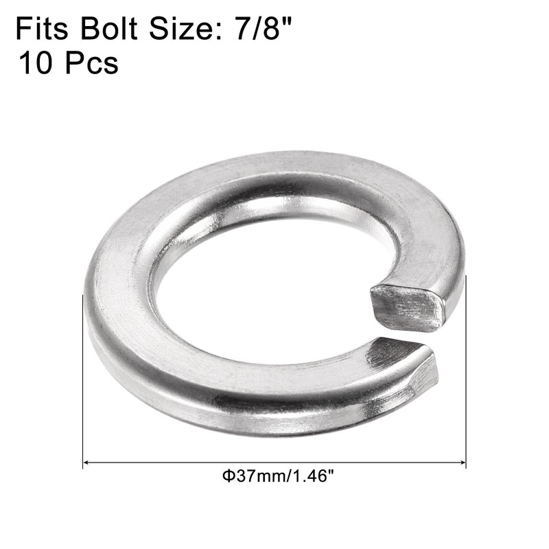 Split Lock Washer, 7/8-Inch 304 Stainless Steel Spring Lock Washer 10pcs gallery