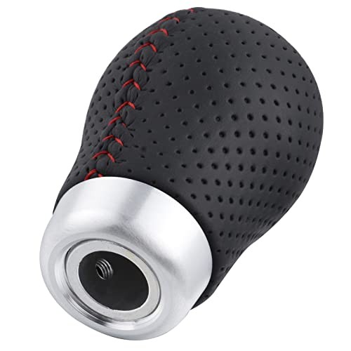 5 Speed Shifter Knobs Red Stitched Leather Shift Lever Gear Stick Handle Knob gallery