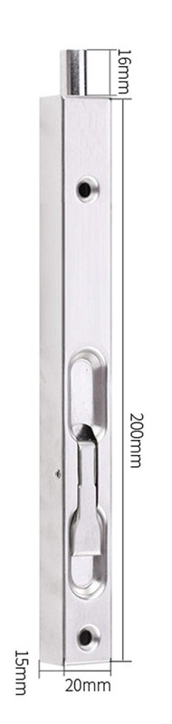 2 Pcs Concealed Slide Door Lock - 8 Inch Flush Bolt Guard for French, Silver gallery