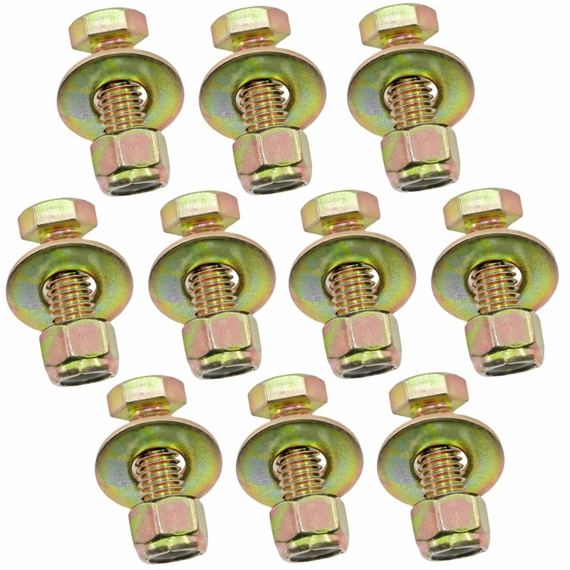 1/2" x 1-1/2" Hex Head Bolt by Color Galvanization with Nylon Lock nut and La...