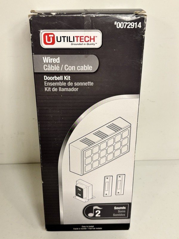 Utilitech Wired Cable Doorbell Kit 2 Chimes # 0072914 New