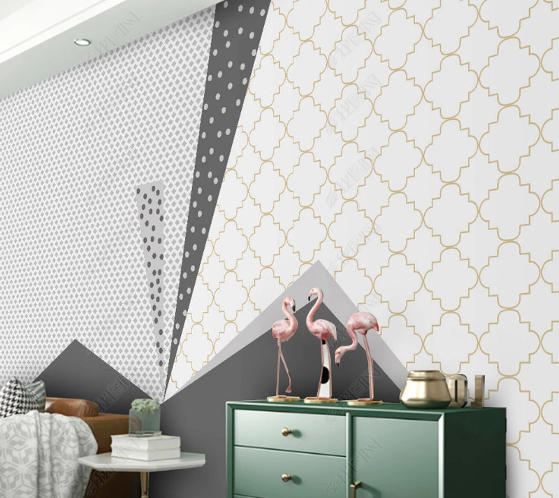 3D Modern Geometry Polka Dots Self-adhesive Removeable Wallpaper Wall Mural