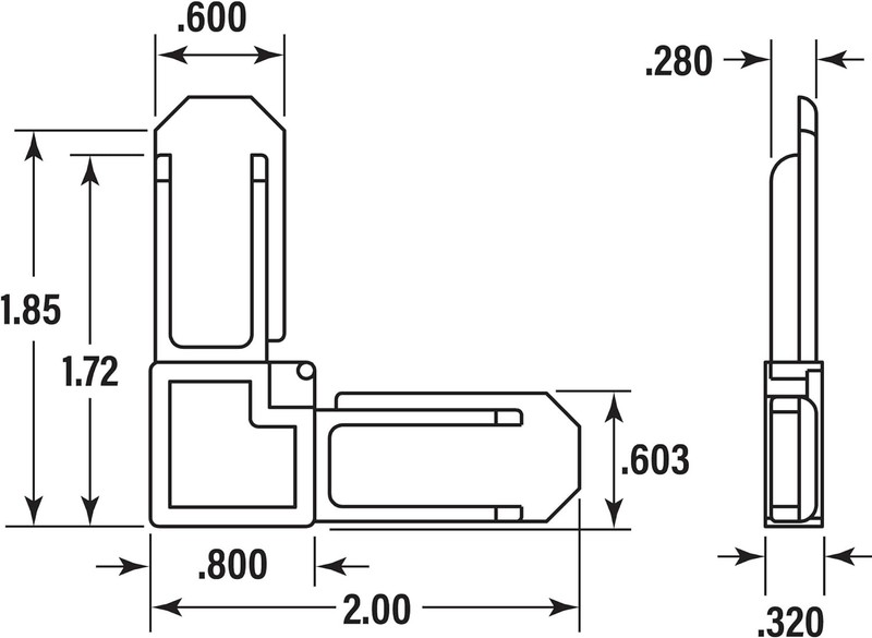 MP7728-50 Screen Frame Corner, 5/16 In. X 3/4 In., Bronze Plastic (50 Pack) gallery