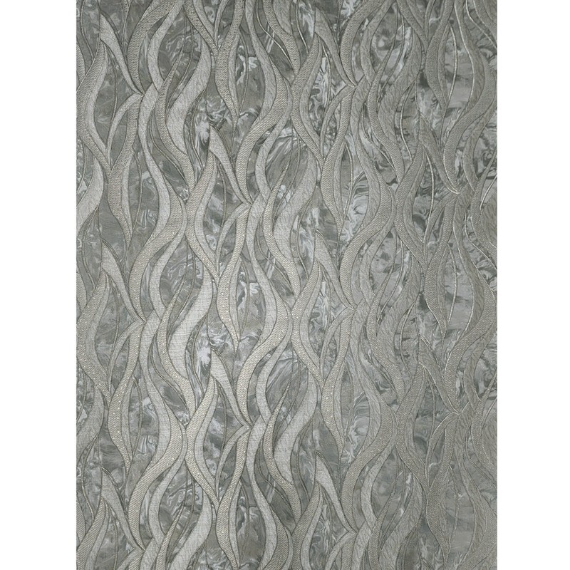 Gray Taupe gold metallic reflection textured wave lines faux fabric Wallpaper 3D gallery
