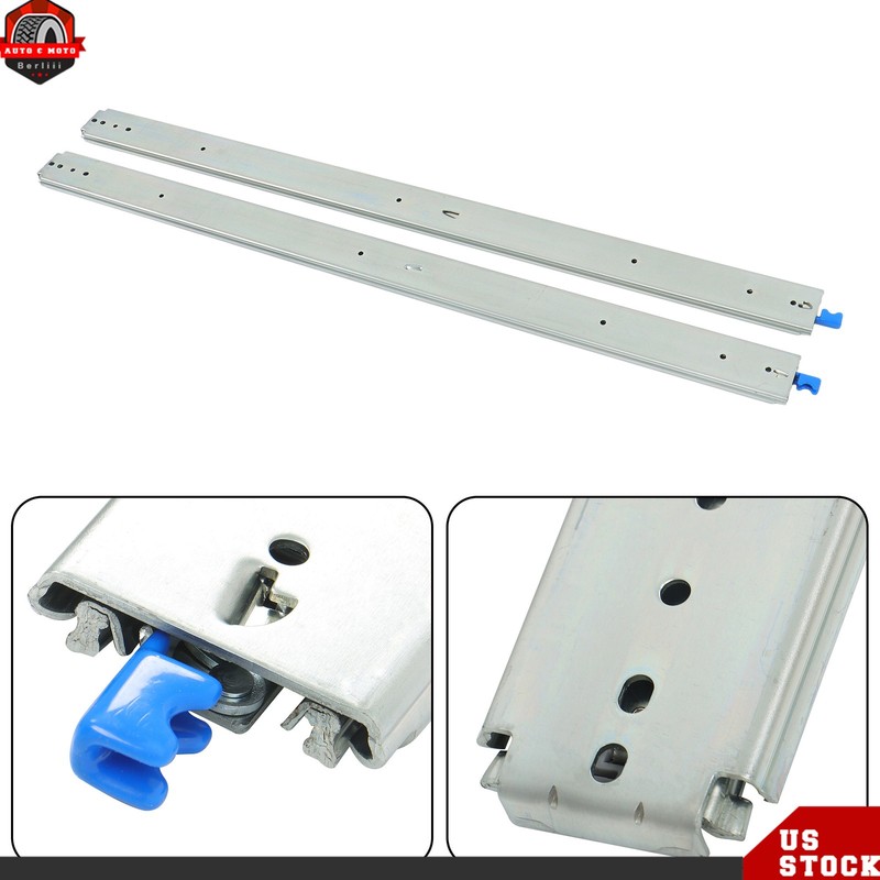 1 Pair 48 Inch Locking Drawer Slides Full Extension & Lock 500 lbs Load Capacity gallery