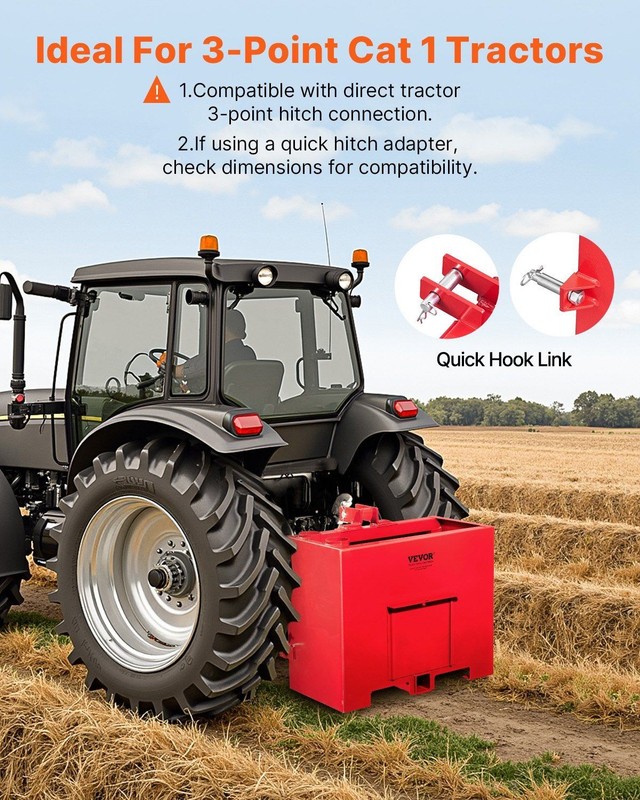 Steel Frame 800lb Ballast Box 4.3ft³ with Quick-Mount 3-Point Hitch System gallery