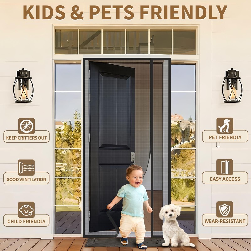 Reversible Side Opening Magnetic Screen Door for Sliding & French Doors,Upgra... gallery
