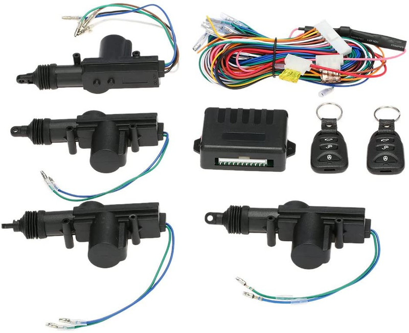 Universal Car Keyless Entry System Kit,4Pcs 12V Car Door Lock Actuator with Remo