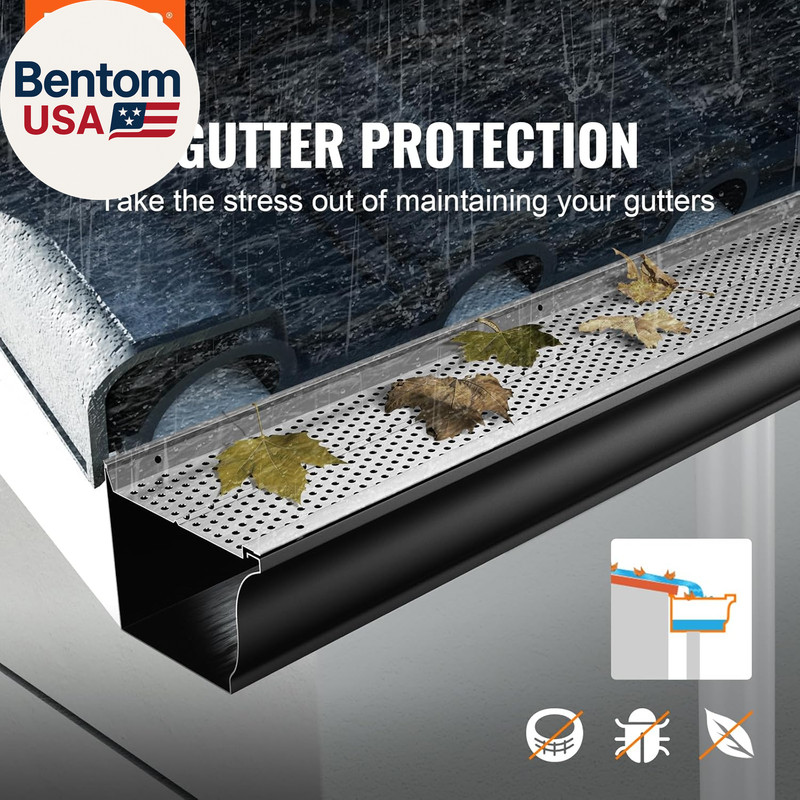 Gutter Guard, 5 Inch Width, Aluminum Leaf Filter DIY Gutter Cover, 52 PCS 208 Ft gallery