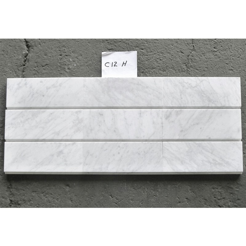C12H Baseboard Carrara Marble Trim Tile Venato Carrera Bianco Honed 5x12 gallery