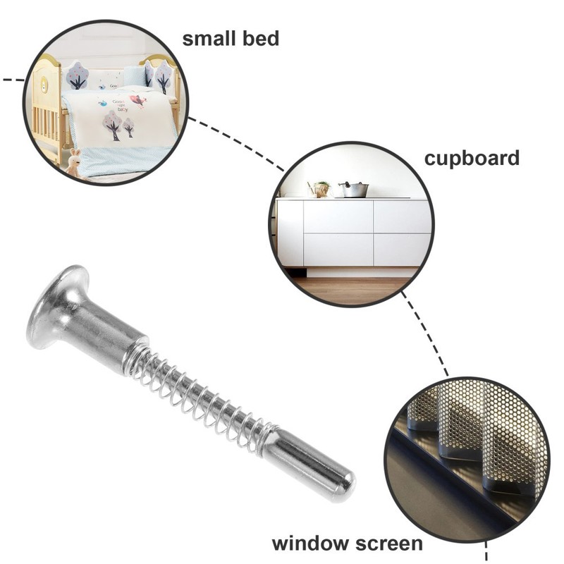 4Pcs Mini Crib Spring Loaded Latches Silver Iron Durable Bed Fasteners gallery