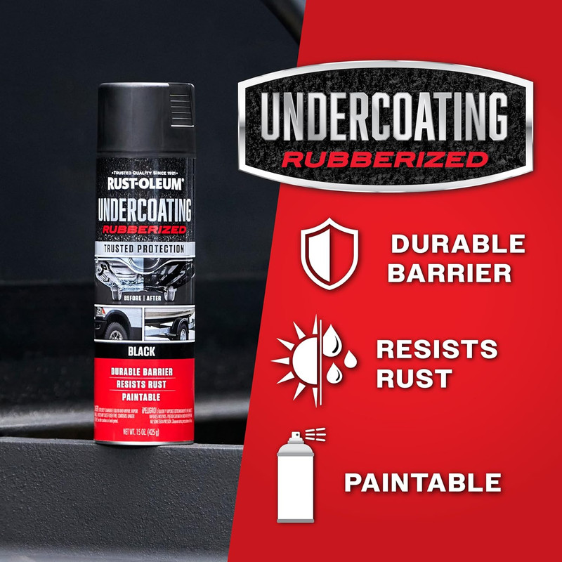 248657-6PK Stops Rust Undercoating Spray, 15 Oz, Rubberized Black, 6 Pack gallery