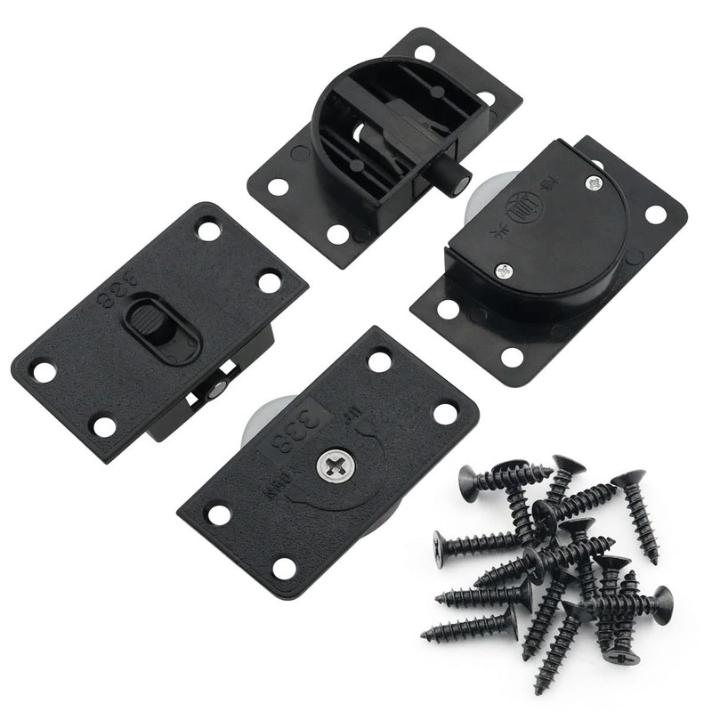 2Sets Black Sliding Cabinet Hardware Component Home Wardrobe Door…