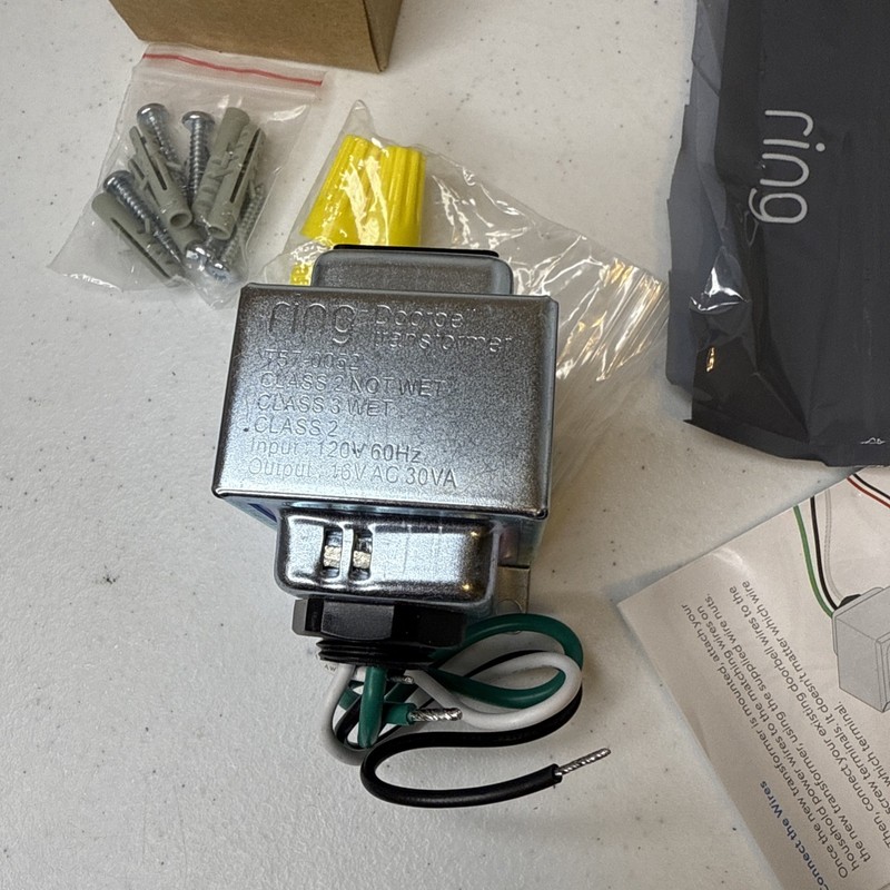 RING HARDWIRED TRANSFORMER FOR RING WIRED VIDEO DOORBELL 120V AC 60HZ 16V 30VA gallery