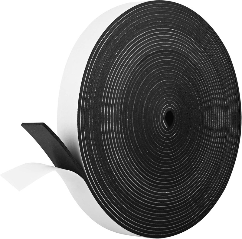 Kikerike Self Adhesive Foam Tape Weatherstrip 1In X 1/8In X 40Ft High Density Fo