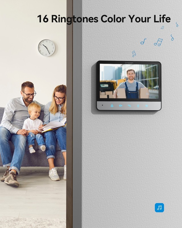 Wired Video Doorbell Intercom System Security 7''Monitor Video Camera Waterproof gallery