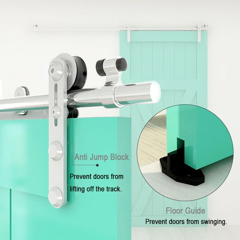 CCJH Sliding Door Hardware System Stainless Steel Duty Barn Door Hardware Kit gallery