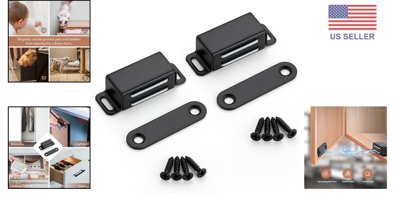 Corrosion-Resistant Magnetic Latch 2 Pack - Ideal for Kitchen Cabinets & Drawers gallery
