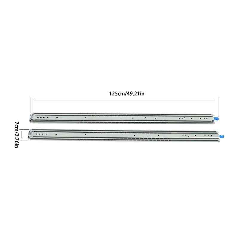 1 Pair Locking Drawer Slides 48 Inch Lock & Full Extension 500 lbs Load Capacity gallery