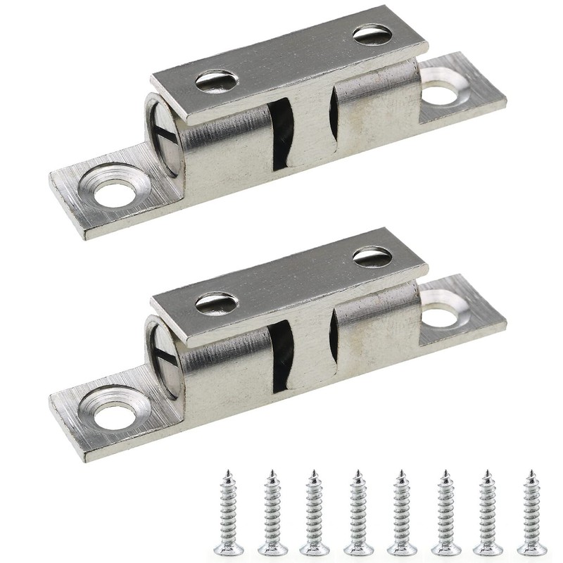 2PCS Adjustable Closet Door Ball Catch Solid Brass Chromium Plated Tension Latch