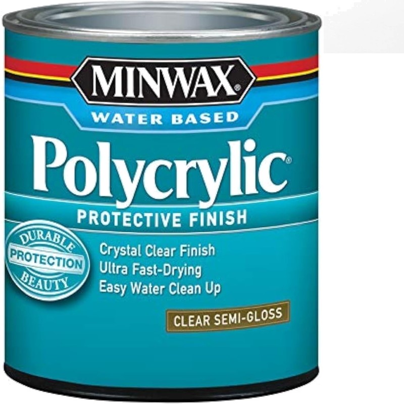 1/2 Pint Water-Based Clear Polycrylic Finish – Perfect Semi-Gloss Protection