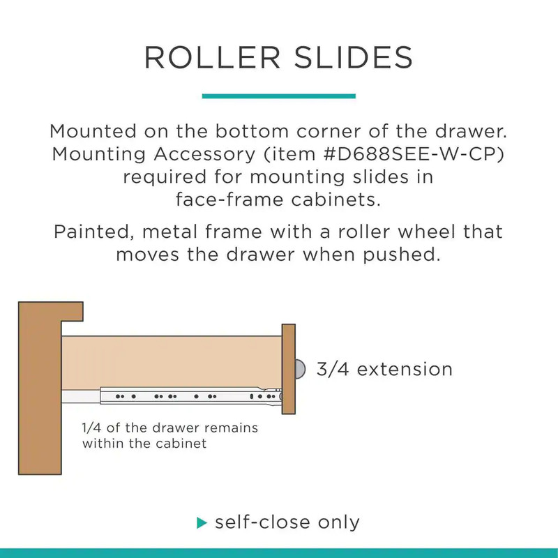 1 Pair 22 In. Full Extension Side Mount Ball Bearing Drawer Slide Set (2 Pieces) gallery