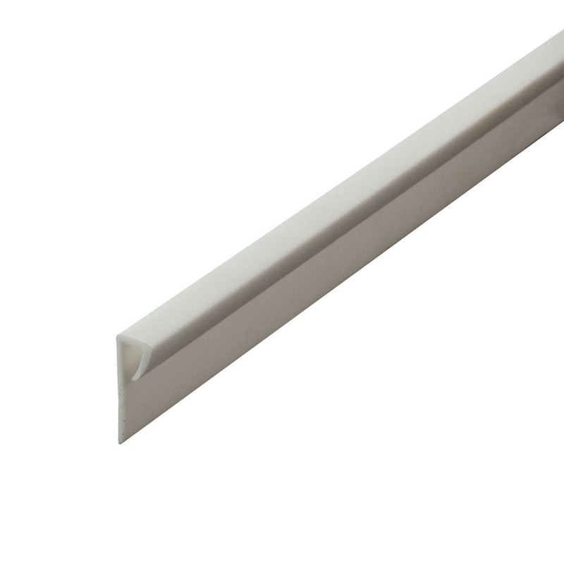 J Channel Fits Material 1/16 Inch Thick White Styrene Cap Moulding 8 Foot Length