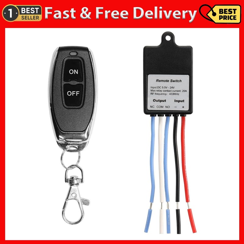 Mini Wireless Remote Control Switch DC 6V 12V 24V 36V 60V 1 Channel RF Relay