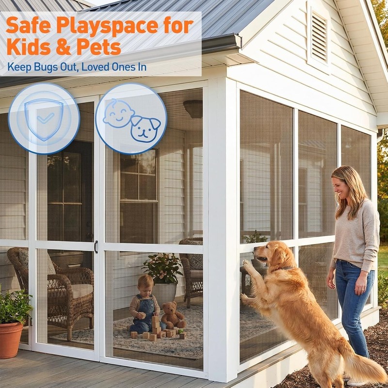 Window Screen Replacement Mesh 36"W x 90"L - Pet Resistant & Durable Polyest... gallery