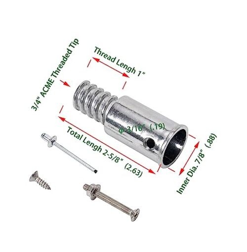 Metal 3/4" (.75) Threaded Tips Replacement Kits for Telescopic 3/4 in 1 gallery