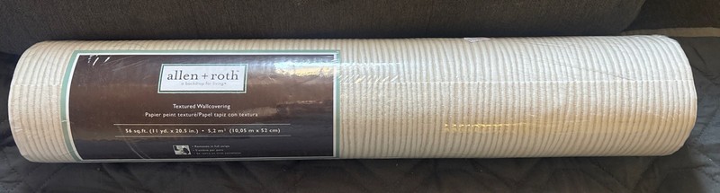 Allen + Roth (4) Rolls Textured Wall Covering CREAM GrassCloth Pattern 224 Sq Ft