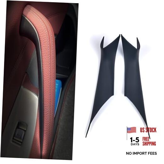 Compatible with BMW 5 Series Inner Door Handle Cover Left + Right 2pcs Black