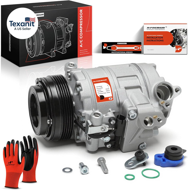 A/C Compressor with Clutch Compatible with BMW 323I 1999-2000, 325Xi 2001-2005,