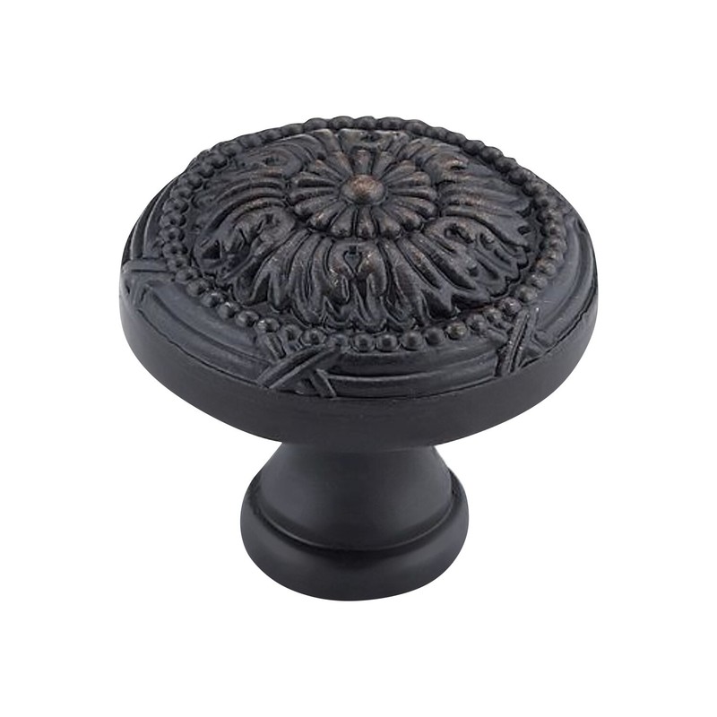 2x Rok Royal Floral Brushed Oil-Rubbed Bronze Cabinet Knob 1-1/4" K42832BORB
