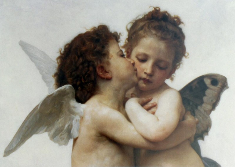 Ceramic Backsplash Tile Mural Neoclassical Fine Art – The First Kiss c. 1873