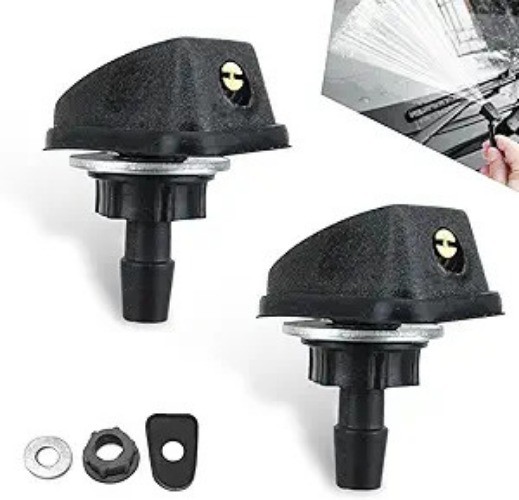 2-Piece Front Windshield Washer Nozzle Replacement Kit, 0.31″ Sprayer Head, Univ