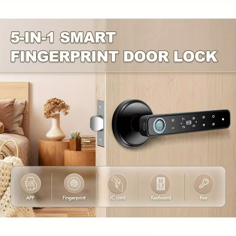 Fingerprint Reader, 5-In-1 Keyless Smart Deadbolt (Fingerprint / Password / NFC gallery
