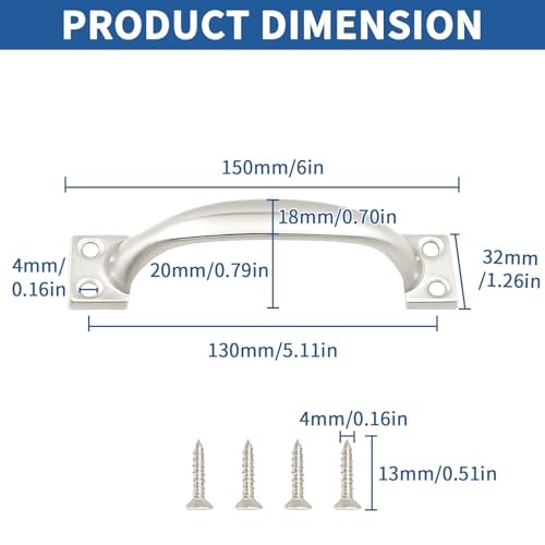6 Inch Gate Handle Outdoor 304 Stainless Steel 2 Pack 6 Inch Stainless Steel gallery