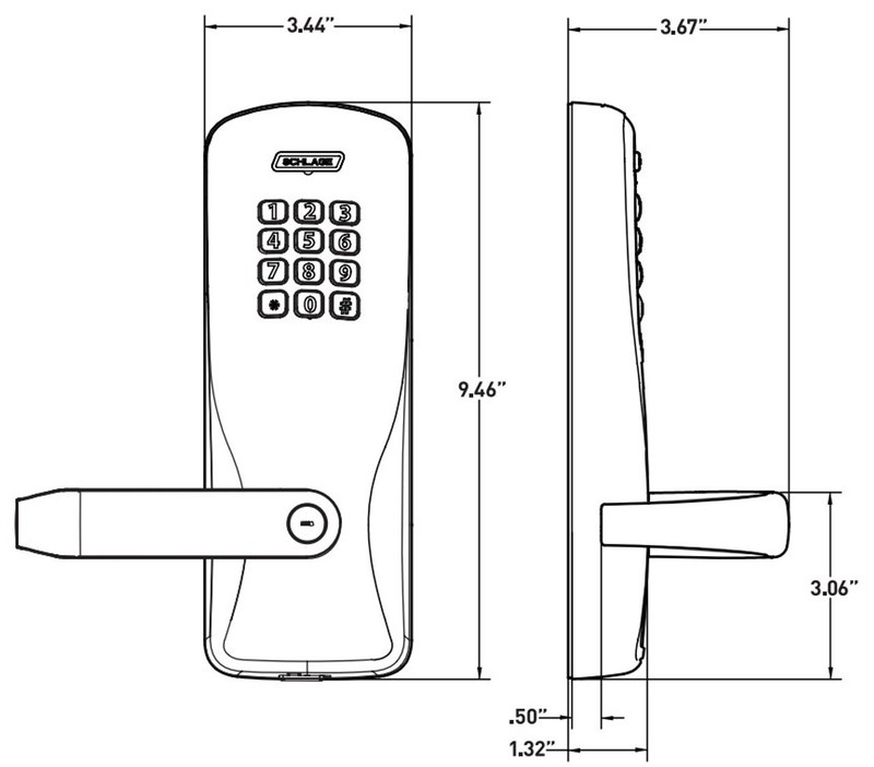 SCHLAGE ELECTRONICS CO100CY70 KP SPA 626 PD Electronic Lock,Keypad,Lever,Sparta gallery
