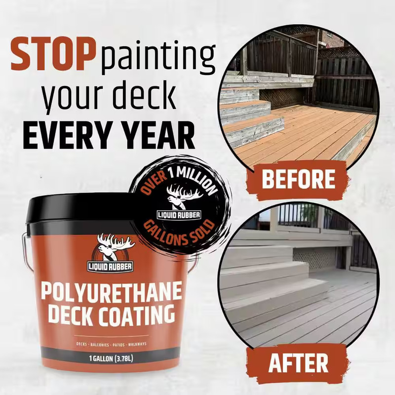 Polyurethane Deck Coating 4 Gal. 10X Stronger than Paint - Sealant for Pool Deck gallery